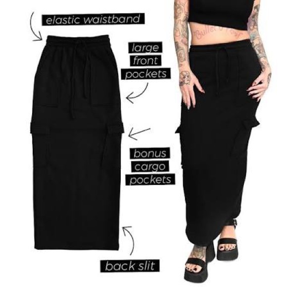 Foxblood | Cargo Maxi Skirt - Picture 2 of 11